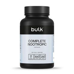 Bulk Complete Nootropic Capsules, 17 High Dose Ingredients to Contribute to Cognitive Function, Mental Performance, Concentration, Pack of 180, 30 Servings, Packaging May Vary