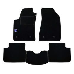 Set Tappetini realizzato per PEUGEOT 4007 5 posti anno dal 2007 al 2013 in Moquette tessuto di velluto lavabile NERI con marchio