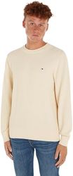 Tommy Hilfiger Men Jumper Crew Neck Knitted, White (Calico), XL