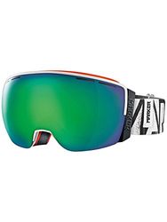 Marker 3D+Otis White w/Green Mirror, Occhiali da Sci. Unisex-Adulti, Specchio al Plasma Verde, Taglia Unica