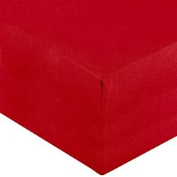 aqua-textil Royal Hoeslakens boxspringbed waterbed 120 x 200-130 x 220 cm robijnrood 210 g/m² jersey makko-katoen elastaan hoeslaken