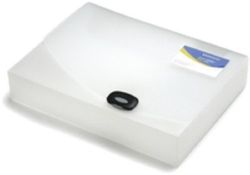 Rapesco 0711 A4 Stugge Documentenmap/Documentenbox, 40 mm Capaciteit voor 400 Pagina’s, Transparant