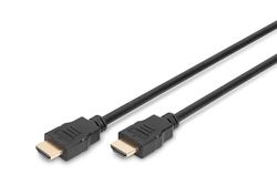 DIGITUS Câble HDMI - HDMI 2.0-2m - Ultra HD 4k 60 Hz - Contacts plaqués Or - Compatible avec TV, projecteur, Moniteur - Noir
