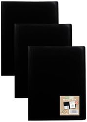 eco-eco A5 100% Recycled 40 Pocket Black Flexible Cover Portfolio Book Folder Display Book,eco016 (Pack of 3)