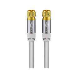 Goobay 70600 Cavo Antenna SAT, Tipo 135 dB, 4 Strati di Schermatura, Bianca, 2m Length