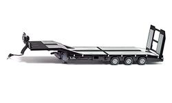 siku 6744, Remorque Surbaissée à 3 Essieux, Nooteboom Eurotrailer, 1:32, noir/argenté, métal/plastique, Rampe de chargement électronique, 4 LED à l'arrière