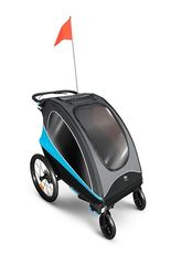 Kinderkraft NAVA Poussette Multifonction 3 en 1 : remorque de vélo, Poussette pour Deux Enfants