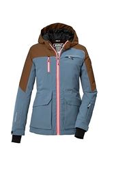 killtec Bambine e ragazze Giacca da sci/giacca funzionale con cappuccio e paraneve KSW 340 GRLS SKI JCKT, jeansblau, 152, 42084-000
