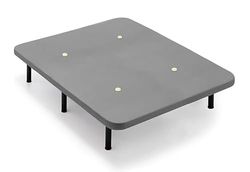 Cama express - Base Tapizada con Válvulas de Transpiración - Color Gris - Juego de 6 Patas de 32 cm Incluido - Medida: 150x200 cm