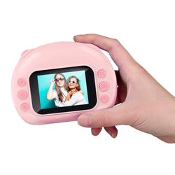 Edco Eindhoven B.V. Appareil Photo Instantané avec Imprimante Photo - Appareil Photo Numérique pour enfants avec 5 Jeux - Fonctionnalité Mp3 - avec Câble de Charge et Rouleaux de Papier - Rose