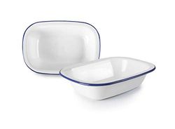 Ibili Fonte retangular 22 cm, Stainless Steel, branco e azul, 22 x 16 x 5 cm
