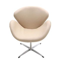 Premier Housewares 2403242 - Silla de Escritorio de Oficina, de Cuero, Color Beige