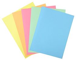 Exacompta - Réf. 339000E - Paquet de 50 chemises rigides avec 1 rabat SUPER 210 g/m² - couleurs pastel - chemises certifiées PEFC™- dimensions 24 x 32 cm pour format A4 - 5 couleurs assorties