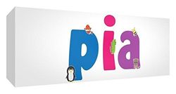 Little Helper LHV-PIA-1542-15IT Nursery Canvas met voorpaneel, aanpasbare "Pia" meisjesnaam, veelkleurig, 15 x 42 x 3 cm