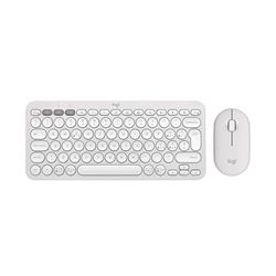 Logitech Pebble Keys 2 K380s + Pebble Mouse 2 M350s, Bianco
