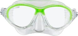 Cressi Moon Kid- Masque de natation et de plongé , Transparent/Lime, 7-15 ans