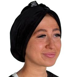 Crazy Color Microfibre Hair Wrap Turban Towel. Super soft and Absorbent Wrap Design Towel for Bleached, Coloured, Curly, Damaged and Brittle Hair. Black.