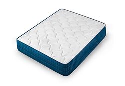 Cama express Colchón Viscoelástico Royal Memory Distribución Soporte Lumbar | Viscografeno Doble Capa | Ergonómico | Reversible (Invierno/Verano), Blanco y Azul, Medidas: 120 x 190 x 18 cm