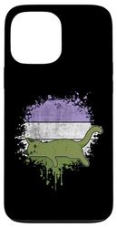 Vintage Genderqueer Bandiera Gatto Gattino LGBT Genere Queer Pride Custodia per iPhone 13 Pro Max