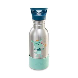 LILLIPUTIENS - Gourde enfant inox 600ml - Magic Joe - Avec paille et base en silicone antichoc - Parfaite pour l’école, le pique-nique et les promenades - dès 2 ans - 84474