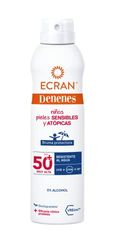 Ecran Denenes - Bruma Protectora Solar FPS 50+ para Niños en Spray, 80 Minutos de Protección UVB, UVA e IR-A, con Extracto de Algodón y Vitamina E, Pieles Sensibles y Atópicas - 250 ml