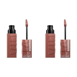 Maybelline New York Lip Colour, Smudge-free, Long Lasting up to 16h, Liquid Lipstick, Shine Finish, SuperStay Vinyl Ink, 120 Punchy (Pack of 2)