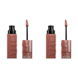 Maybelline New York Lip Colour, Smudge-free, Long Lasting up to 16h, Liquid Lipstick, Shine Finish, SuperStay Vinyl Ink, 120 Punchy (Pack of 2)