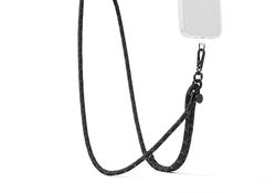 PopSockets Cordino per telefono, supporto per telefono, tracolla per dispositivi - Paracord nero
