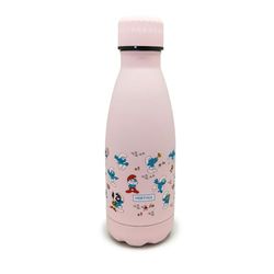 NERTHUS Thermosfles PITUFOS figuren - roze, 350 ml, dubbelwandig roestvrij staal.