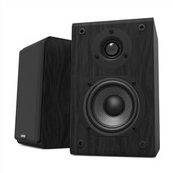 LONPOO Passieve kastluidspreker Hi-Fi paar, 2-weg pc-luidspreker boxen (75W RMS) met koolstofvezel woofer en Silk Dome-tweeter, 4~8 Ohm (LP-42)