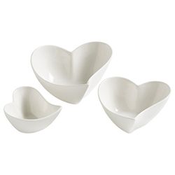 Maxwell & Williams jx57906 Heart Ensemble de Bols chantants, 2 unités, Porcelaine, Blanc, 12 x 11,5 x 6,5 cm