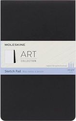 Moleskine schetsblok, schetsboek (papier voor potloden, houtskool, pennen, vulpennen en stiften, zachte kaft, groot formaat 13 x 21 cm, 48 pagina's) zwart groot/A5