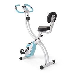 Ultrasport F-Bike Cyclette da Casa Pieghevole I Cyclette Pieghevole da Casa fino a 130 KG con Sella Extra Confortevole e LCD Display, Cyclette da Camera (Menta-Bianco)