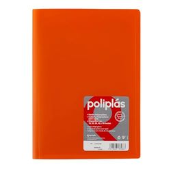 Grafoplas – Transparent Folder A4 Covers, Orange, 30 Polypropylene Linings, Opaque Polyplas Series, Made in Spain, Flexible Covers, Perfect for Filing Documents and Folios