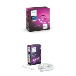 Philips Hue White & Col. Amb Lightstrip Plus 2m bas inkl 3m förlängning, 1600 lm, 16 miljoner färger, styrbar via app, kompatibel med Amazon Alexa (Echo, Echo Dot)