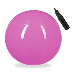 Relaxdays Balón para Ejercicios de Fitness, Pelota de Pilates, Equilibrio, con Bomba de Aire, Ø 65 cm, 1 Ud., Rosa