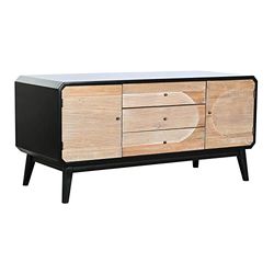 DKD Home Decor Mueble de TV, Madera, Negro, Estándar