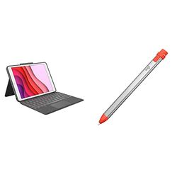 Logitech Combo Touch - custodia con tastiera per iPad (7a gen - 2019 | 8a gen - 2020 | 9a gen - 2021) Crayon - matita digitale per tutti gli iPad (2018 e successive) - ITA QWERTY