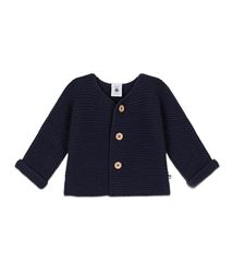 Petit Bateau Unisex Baby A08BQ Gebreid vest, blauw smoking, 1 maand, blauw smoking, 0 Maand