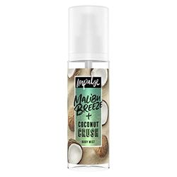 Impulse Malibu Breeze + Coconut Crush made with 100% PCR plastic Body Mist Body fragrance mist for a unique and fresh fragrance 6 x 150 ml