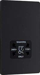 BG Evolve Negro Mate (Black Ins) Dual Voltage Shaver Socket 115/240V