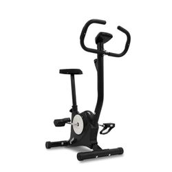 FFitness Easybelt Hometrainer, ultracompact, fitnessfiets, verstelbare weerstand, hometrainer, LCD-display, hartslagsensoren, uniseks, pedalen met bevestigingsriem