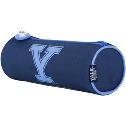 DOHE - Round School Pencil Case - Zipper Closure, Durable Polyester, 21x7.5x7.5 cm, School Supplies - Yale University Navy - Blue