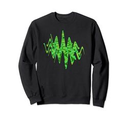 Fresco Groovy Verde Lima Abstracto Retro Ondas Sudadera