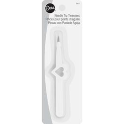 Dritz Tweezers, Stainless Steel, White