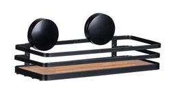 WENKO Static-Loc Alba Wall Shelf No Drilling Required, Alloy Steel, Black, 26 x 11 x 12 cm