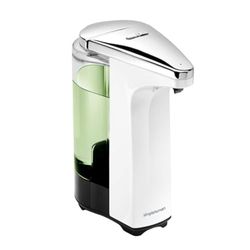simplehuman ST1018 doseador com sensor de 237 ml, dispensador de sabão automático, plástico branco