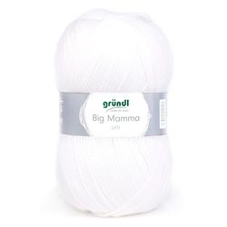 Gründl Big Mamma Uni (Knitting- & Crochet Yarn with Wool-Like Character Made of 100% polyacrylic, 400 g / 1040 m, Needle Size: 3.5-4.5mm, 1 x 400 g), White