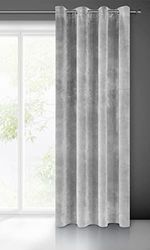 Eurofirany Villa Cortina Opaca Terciopelo con Ojales - 1 Unidad, Panel, Suave, Clásico, Elegante, Salón, Dormitorio, Gruesa 290 g/m², 140x250 cm, Gris Acero