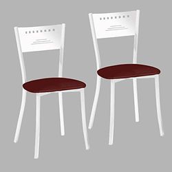 ASTIMESA SCMGBU Deux chaises de Cuisine, métal, Bordeaux, Hauteur d'assise 45 cm